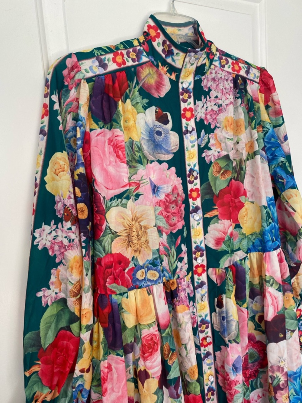 Floral Multi-Color Long Sleeve Maxi Dress - Picture 2 of 10